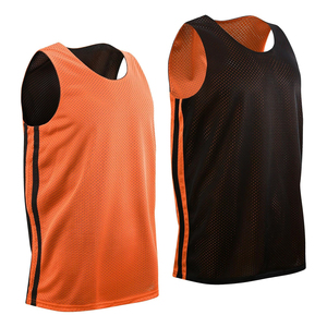 Débardeur de basketball unisexe réversible noir et blanc en maille sans manches col rond respirant en polyester pour adulte - Product Image 6