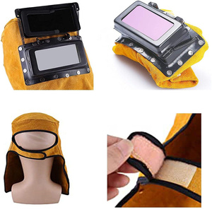 High-Temperature Resistant Cowhide Split Leather Welding Hood Flame Retardant Anti-Spatter Heat <b>Insulation</b> Safety Clothing - Product Image 3