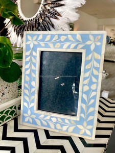 Marco DE FOTOS rectangular con incrustaciones de hueso turquesa ecológico de lujo con tamaños personalizables Pantalla elegante de alta demanda para fotos - Product Image 3