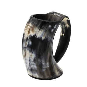 Chope à bière artisanale en corne de bœuf polie, écologique, de qualité alimentaire, cadeau personnalisé pour témoin de mariage, au prix le plus bas - Product Image 1
