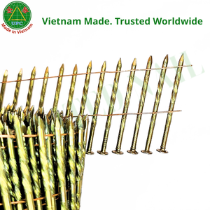 ตะปูเหล็กม้วนอุตสาหกรรม 15 องศา ขนาด 1-3/4 นิ้ว x 0.086 นิ้ว ชุบสังกะสีเหลืองโครเมต ก้านเรียบ 9000 ชิ้น โรงงานเวียดนาม - Product Image 6