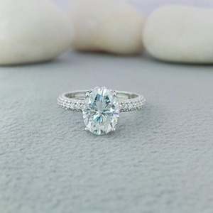 แหวนเพชรทรงรีและทรงกลม 2 กะรัต เพชร VVS คุณภาพสูง สำหรับผู้หญิง ทอง 14k 18k สำหรับงานหมั้นและงานแต่งงาน ได้รับการรับรองจาก GIA IGI - Product Image 1