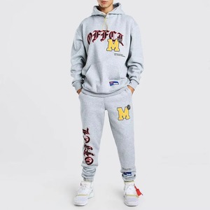 OEM Oversized Cotton Tracksuit Chenille Embroidery Print Custom Graphic Acid Wash Soft Jogger Set Streetwear Casual Fitness Wear - Product Image 1