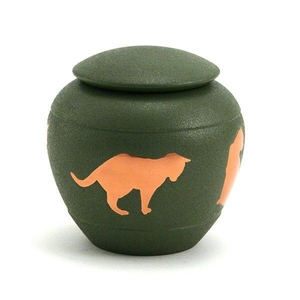 Export Quality Metal Pet Ashes Container Deep Red Brass Pet Cremation <b>Urn</b> Jar Keepsake Box for <b>Cat</b> Dog Funeral - Product Image 4