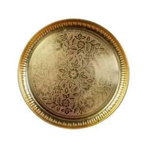Assiette de présentation en laiton pour la maison, base de table décorative élégante pour mariage, fête, restaurant, hôtel, décoration de salle à manger - Product Image 6