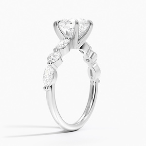 BOJ <b>Ring</b> 097 Pear Cut 925 <b>Silver</b> Halo Stone Prong Setting <b>Solitaire</b> Diamond <b>Ring</b> 2ct D Color VVS1 Moissanite GRA Certified - Product Image 2