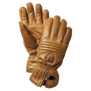 Gants en cuir noir pour homme, isolés thermiquement, pour usage extérieur, design matelassé avec fermeture à bouton-pression - Product Image 2