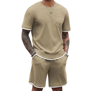Ensemble d'été deux pièces pour homme : T-shirt à séchage rapide et short, idéal pour la gym ou les journées décontractées, en mélange de lin - Product Image 5