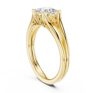 Anillos de Boda Clásicos Aries Jewel con Diseño de Tallo Dividido, Oro Sólido de 14K, Diamante Cultivado en Laboratorio IGI de Corte Princesa de 1-3CT, Regalo de Aniversario - Product Image 3