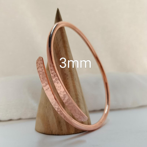 Bracelet manchette en cuivre plaqué or rose, ouvert, réglable, unisexe, style vintage, fait main, bijoux de mode - Product Image 5