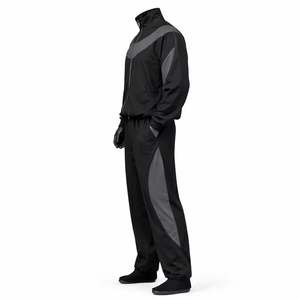 Chaqueta Deportiva Cortavientos para Hombre, Color Negro con Bloques de Color, Cierre Completo, Corte Deportivo, con Bolsillos Laterales, Corte Regular - Product Image 2