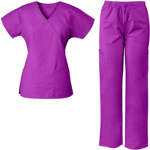 Women Medical <b>Scrub</b> <b>Set</b> Stylish Nurse Uniform with Belt Soft Hospital <b>Scrubs</b> for Nurses Doctors Healthcare Staff - Product Image 3