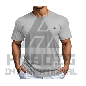 T-shirt en molleton uni pour homme, 100 % polyester, coupe classique, col rond, séchage rapide, respirant, décontracté, personnalisable et prélavé - Product Image 4