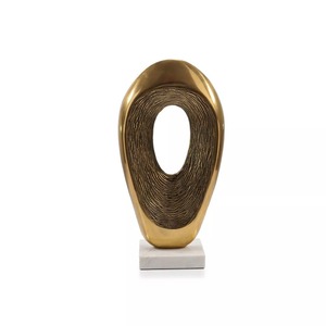 Abstract Brass Sculpture Irregular Shape Handmade Artistic Tabletop Decor Contemporary Living Room <b>Decoration</b> - Product Image 3