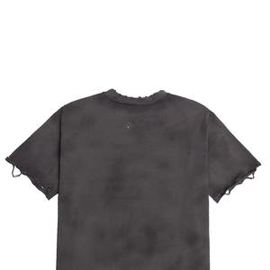 T-shirts tendance unis et déchirés, 100 % coton, légers, style streetwear, impression de logo personnalisée, t-shirt déchiré - Product Image 2