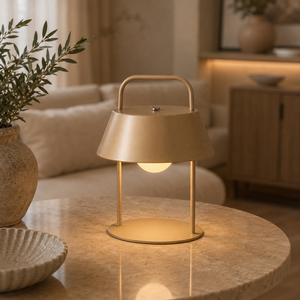 Nordic <b>Lantern</b> Metal <b>Table</b> <b>Lamp</b> with Handle Open Frame Warm Ambient Light Powder Coated Finish Bedside Decor - Product Image 1