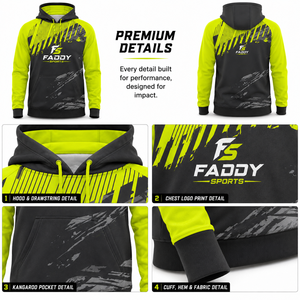 Sweat-shirt de sport personnalisé sublimé pour homme, à séchage rapide, respirant, manches raglan, vert fluo, pour entraînement - Product Image 4