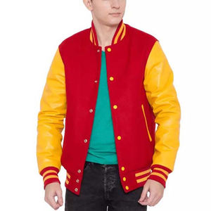 2026 Color Winter Warm <b>Long</b> Sleeves Custom Printing <b>Leather</b> Sleeve Men Baseball Varsity <b>Jackets</b> Solid Men Varsity <b>Jacket</b> OEM - Product Image 6