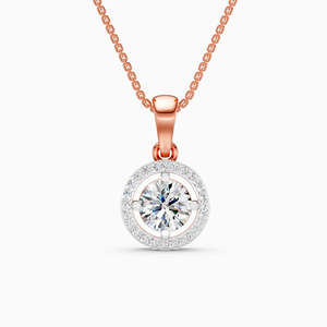 Colgante Eternal Solitaire Orbit con diamante cultivado en laboratorio de 1.76 ct en oro amarillo, blanco y rosa de 9 quilates - Product Image 1