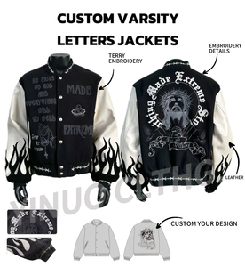 Maquette Gratuite, Conception Personnalisée, Blouson Universitaire Unisexe d'Hiver avec Broderie, Écussons en Chenille, Patchwork, Fabricant Grossiste - Product Image 3