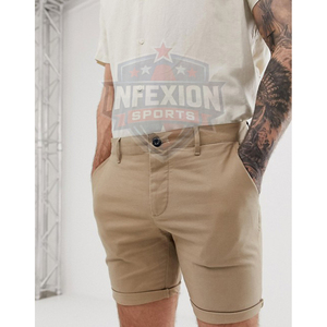 Shorts Bermuda Kaki pour Homme avec Ceinture et Poches, Taille Mi-Haute, Décontracté, en Tissu Oxford de Coton Respirant, Style Boutonné - Product Image 2