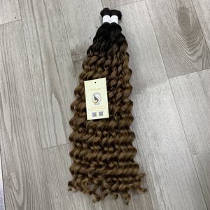 Nuevos productos Extensiones de cabello humano vietnamita a granel Ombre rizado profundo alineado con cutícula cruda de alta calidad - Product Image 6