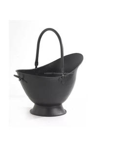 Elegante cubo antiguo de carbón de hierro negro con mango resistente para chimenea doméstica tradicional o uso decorativo rústico - Product Image 6