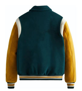 OEM Manufacturer Letterman Jacket Street Wear Baseball <b>Wool</b> Varsity Jacket Chenille Embroidery Men <b>Wool</b> Varsity Jacket - Product Image 6