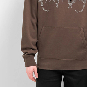 Sudadera con Capucha Personalizada 100% Algodón para Hombre con Pedrería, Estilo Urbano de Invierno, OEM, Premium, Adornada, Venta al por Mayor - Product Image 4
