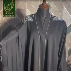 Prix de gros Nouvelle Abaya modeste droite en mousseline unie simple, Robe islamique de soirée/formelle pour femmes musulmanes, Taille personnalisée naturelle - Product Image 3