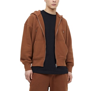 Sweat-shirt à capuche zippé premium pour homme, 460 GSM, coton French Terry, lourd, décontracté, hiver, fabricant OEM, marque privée - Product Image 2