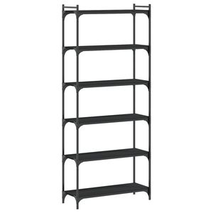 Bibliothèque moyenne en bois d'ingénierie et métal noir - Product Image 2