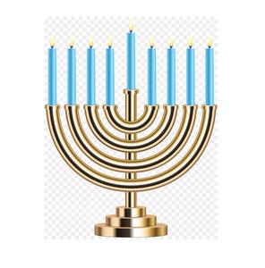 Ménorah décorative en aluminium doré, filigrane en forme de cœur, 9 branches, support de bougies en métal pour la Hanouka, décoration de table pour la fête juive - Product Image 5
