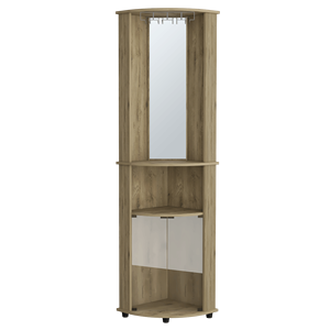 Mobile Bar Angolare Chicago 75 H con Ante in Vetro, Due Ripiani e Portabicchieri – Soluzione di Archiviazione Elegante e Pratica - Product Image 5