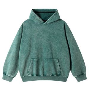 Acid Wash Hombres Sudadera con capucha Sudadera de gran tamaño Ropa de calle personalizada Vintage Hombres Heavyweight Hombres Sudaderas con capucha de algodón mezclado - Product Image 5