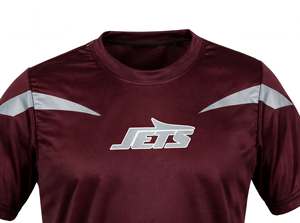 Custom American Football Jersey Sublimated Sports Shirt <b>Maroon</b> Silver Team Training <b>Top</b> Moisture Wicking Performance Tee Youth - Product Image 5