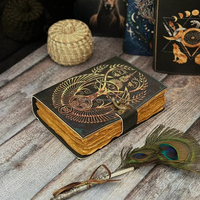 Cuaderno de Cuero Vintage de Tapa Dura, Tamaño A5, Hecho a Mano, Cuero de Grano Completo, Páginas para Dibujar, Opción de Regalo, Impresión UV