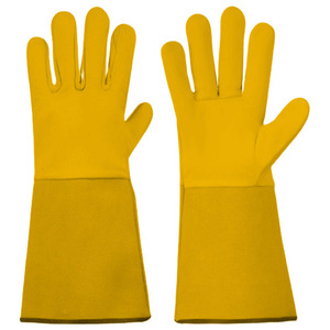 Gants de travail robustes réfléchissants en cuir pleine fleur et croûte de cuir, avec manchette de sécurité pour soudage TIG, antidérapants, ignifuges et résistants à la chaleur - Product Image 6