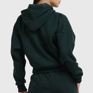 Sudadera Corta con Capucha para Mujer, Ecológica, Informal, para Invierno, de Alta Calidad, Transpirable, Resistente al Viento, 100% Algodón Felpa - Product Image 2