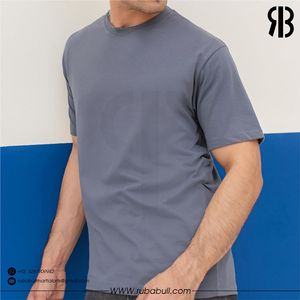 รูบาบูลเสื้อยืดคอกลมแขนสั้นสีเทาสำหรับผู้ชาย ทรงปกติ ผ้าเจอร์ซีย์ลำลอง ผ้าฝ้าย สีพื้น เสื้อยืดคุณภาพสูงสำหรับทุกเพศ - Product Image 4