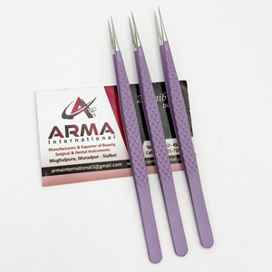 Eyelash Extension Tweezers Pink Coated Sustainable Fiber Tip Hand Tested Pointed Tip Eyelash Tweezer with Private Label - Product Image 2