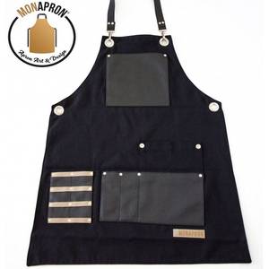 Tablier de bar professionnel multifonctionnel en toile, gilet de travail robuste pour barista, barman, coiffeur, tatoueur, personnalisable - Product Image 2