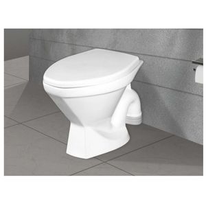 WC mural élégant et moderne en forme de S, 485x350x425mm, en céramique, pour salle de bain commerciale. - Product Image 1