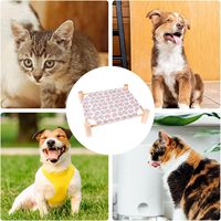Lit pour animaux de compagnie en bois rectangulaire moderne, lit suspendu, hamac, lit pour chat et chien, tapis amovible, lit de camping, intérieur/extérieur, toutes saisons