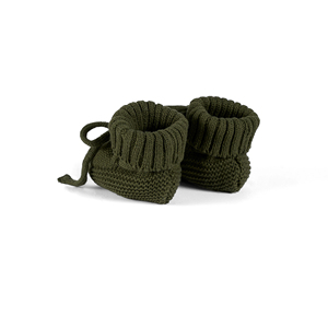 Chaussons tricotés pour bébé vert foncé, écologiques, 100% coton, chaussettes décontractées d'hiver pour nouveau-né, OEM ODM disponibles - Product Image 4