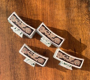 New Hand <b>Tooled</b> Leather Hair Claw <b>Clips</b> Square for Hair Styling Hair Accessories Large Cowhide Claw <b>Clips</b> Cowgirl Gift for Women - Product Image 4