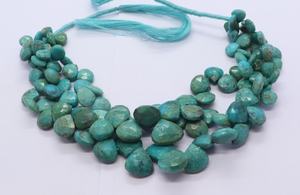 Perles en forme de cœur facettées en turquoise d'Arizona AAA, 7-9 mm, pierres précieuses naturelles en turquoise d'Arizona, perles en forme de cœur facettées de 8 pouces - Product Image 5