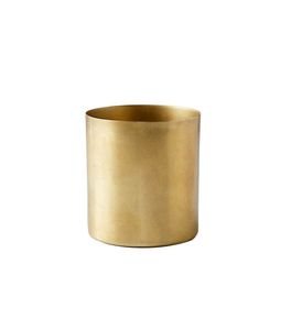 Modern Gold Metal Planter Cylinder Pot Decorative Indoor Outdoor Flower Pot Minimalist Home Garden Office <b>Tabletop</b> Planter. - Product Image 1