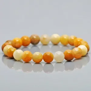 Pulsera Elástica de Cuentas de Aventurina Amarilla Natural de 8mm, Lisas y Redondas, Grado AA, Joyería Curativa al por Mayor - Product Image 4