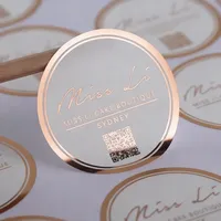 Autocollants adhésifs en vinyle avec estampage à chaud doré imperméables avec logo personnalisé pour les étiquettes d'emballage de bougies de luxe